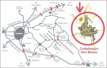 Clicca e potrai visualizzarla ingrandita,  e se poi  vuoi delle indicazioni  Clicca sui link sottostanti  e saprete come fare per raggiungerci  a raggiungerci da: Torino - Asti - autostrada Torino-Piacenza A21 - autostrada Torino-Milano A4 - per chi si trova a Castelnuovo